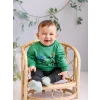 LCW baby YEŞİL Bisiklet Yaka Baskılı Erkek Bebek Sweatshirt ve Eşofman Alt 2li