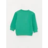 LCW baby YEŞİL Bisiklet Yaka Baskılı Erkek Bebek Sweatshirt ve Eşofman Alt 2li