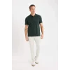 Defacto C1293 Yeşil Regular Fit Basic Düz Kısa Kollu Pike Polo Tişört