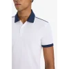 Defacto D9780 Beyaz DeFactoFit Slim Fit Dar Kesim Sporcu Kısa Kollu Pike Polo Tişört