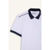 Defacto D9780 Beyaz DeFactoFit Slim Fit Dar Kesim Sporcu Kısa Kollu Pike Polo Tişört