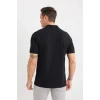 Defacto C1293 Siyah Regular Fit Basic Düz Kısa Kollu Pike Polo Tişört