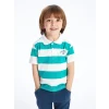 LCW Kids EKRU Polo Yaka Kısa Kollu Çizgili Erkek Bebek Tişört ve Pantolon 2li Takım