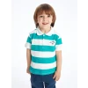 LCW Kids EKRU Polo Yaka Kısa Kollu Çizgili Erkek Bebek Tişört ve Pantolon 2li Takım
