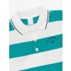 LCW Kids EKRU Polo Yaka Kısa Kollu Çizgili Erkek Bebek Tişört ve Pantolon 2li Takım