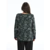 LC WAIKIKI HAKİ Bisiklet Yaka Desenli Uzun Kollu Kadın Bluz