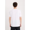 Defacto D5516 Beyaz Regular Fit Bisiklet Yaka Ütü Gerektirmeyen Nefes Alabilen Baskılı Kısa Kollu Ağır Kumaş Tişört
