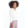 LCW Kids Ekru Uzun Kollu Basic Kız Çocuk Gömlek