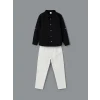 LCW Kids Siyah Poplin Erkek Çocuk Gömlek ve Pantolon 2li