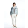LCW Vision Indigo Gömlek Yaka Oversize Kadın Jean Ceket