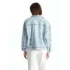 LCW Vision Indigo Gömlek Yaka Oversize Kadın Jean Ceket