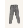 Defacto D6554 Gri Erkek Çocuk Jogger Fit Esnek Bantlı Paça Jean Pantolon