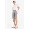 Defacto A4802 Gri Slim Fit Dar Kesim Jean Bermuda Şort