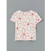 LCW Kids Mercan Bisiklet Yaka Çiçekli Kız Çocuk Tişört 2li