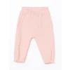 LCW baby Pembe Bisiklet Yaka Dokulu Kız Çocuk Gömlek ve Pantolon 2li
