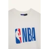 Defacto T5506 Beyaz DeFactoFit NBA Wordmark Oversize Geniş Kalıp Bisiklet Yaka Baskılı Kısa Kollu Tişört