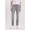 Defacto D9782 Gri Pedro Slim Fit Dar Kalıp Normal Bel Dar Paça Jean Pantolon