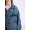 Defacto D8664 Mavi Oversize Geniş Kalıp Jean Ceket
