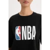 Defacto Z9313 Siyah DeFactoFit NBA Wordmark Boxy Fit Bisiklet Yaka Kısa Kollu Tişört
