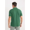 Defacto C1293 Yeşil %100 Pamuk Regular Fit Kısa Kollu Basic Düz Pike Kumaş Polo Tişört