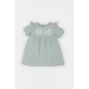 Defacto E5815 Yeşil Kız Bebek Kısa Kollu Flamlı Poplin Elbise