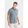 Defacto C1293 Gri %100 Pamuk Regular Fit Kısa Kollu Basic Düz Pike Kumaş Polo Tişört