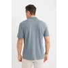 Defacto C1293 Gri %100 Pamuk Regular Fit Kısa Kollu Basic Düz Pike Kumaş Polo Tişört