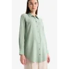 Defacto Z3538 Yeşil Regular Fit Basic Düz Uzun Kollu Tesettür Gömlek Tunik