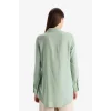 Defacto Z3538 Yeşil Regular Fit Basic Düz Uzun Kollu Tesettür Gömlek Tunik