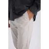 Defacto Z9933 Gri %100 Pamuk Yazlık Jogger Chino Pantolon Beli Bağcıklı Cepli Düz Paça