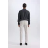 Defacto Z9933 Gri %100 Pamuk Yazlık Jogger Chino Pantolon Beli Bağcıklı Cepli Düz Paça