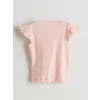 LCW baby Pembe Bisiklet Yaka Kız Bebek Şortlu Pijama Takımı