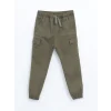 LCW Kids Haki Beli Lastikli Erkek Çocuk Kargo Pantolon
