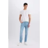 Defacto D0025 Mavi Carlo Skinny Fit Ekstra Dar Kalıp Normal Bel Ekstra Dar Paça Jean Pantolon
