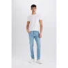 Defacto D0025 Mavi Carlo Skinny Fit Ekstra Dar Kalıp Normal Bel Ekstra Dar Paça Jean Pantolon