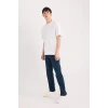Defacto W7086 İndigo Sergio Regular Fit Normal Kalıp Normal Bel Boru Paça Jean Pantolon