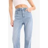 Defacto D7977 Mavi Mary Vintage Straight Fit Yüksek Bel Düz Paça Jean Kar Yıkamalı Pantolon