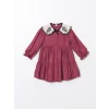 LCW Kids Mürdüm Bebe Yaka Uzun Kollu Kız Bebek Elbise