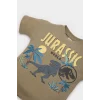 Defacto E6922 Haki Erkek Bebek Jurassic World 2li Takım Kısa Kollu Tişört Beli Lastikli Şort