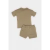 Defacto E6922 Haki Erkek Bebek Jurassic World 2li Takım Kısa Kollu Tişört Beli Lastikli Şort