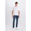 Defacto B3622 İndigo Pedro Slim Fit Dar Kalıp Normal Bel Dar Paça Jean Pantolon
