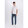 Defacto B3622 İndigo Pedro Slim Fit Dar Kalıp Normal Bel Dar Paça Jean Pantolon