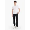 Defacto T5259 Beyaz Slim Fit Dar Kesim Kısa Kollu Dokulu Basic Düz Polo Tişört