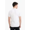 Defacto T5259 Beyaz Slim Fit Dar Kesim Kısa Kollu Dokulu Basic Düz Polo Tişört