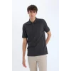 Defacto C1293 Antrasit %100 Pamuk Regular Fit Kısa Kollu Basic Düz Pike Kumaş Polo Tişört