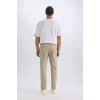 Defacto Z9933 Haki %100 Pamuk Yazlık Jogger Chino Pantolon Beli Bağcıklı Cepli Düz Paça