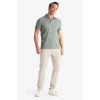 Defacto T5259 Yeşil Slim Fit Dar Kesim Kısa Kollu Dokulu Basic Düz Polo Tişört