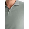 Defacto T5259 Yeşil Slim Fit Dar Kesim Kısa Kollu Dokulu Basic Düz Polo Tişört