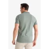 Defacto T5259 Yeşil Slim Fit Dar Kesim Kısa Kollu Dokulu Basic Düz Polo Tişört