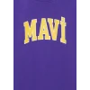 Mavi 6610030-70692 Mavi Logo Baskılı Mor Tişört